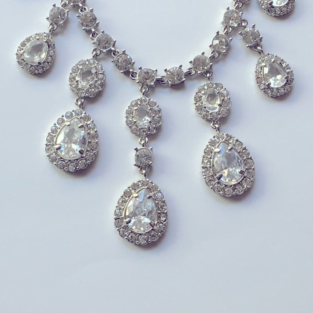 Cezanne Statement Rhinestone Crystal Necklace Adjustable Length